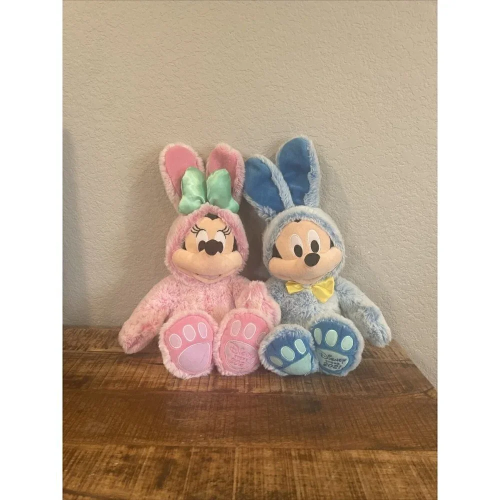 Disney Store Mickey & Minnie Mouse Bunny Easter 2021 Soft Plush Lot Set Of 2 - Picture 2 of 12